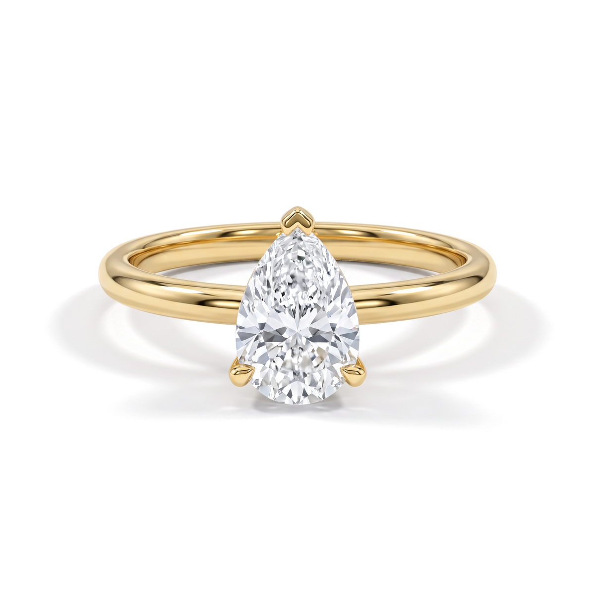 Classic Tapered Pear Solitaire Ring