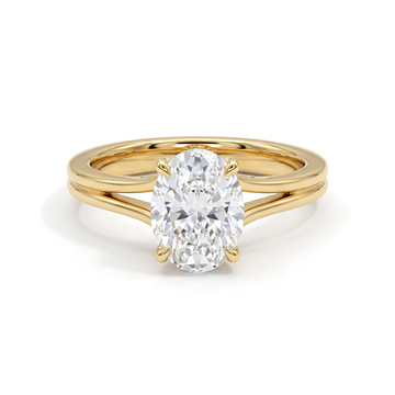 Split Shoulder Oval Solitaire Ring