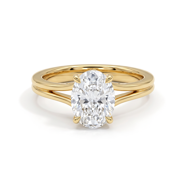 Split Shoulder Oval Solitaire Ring