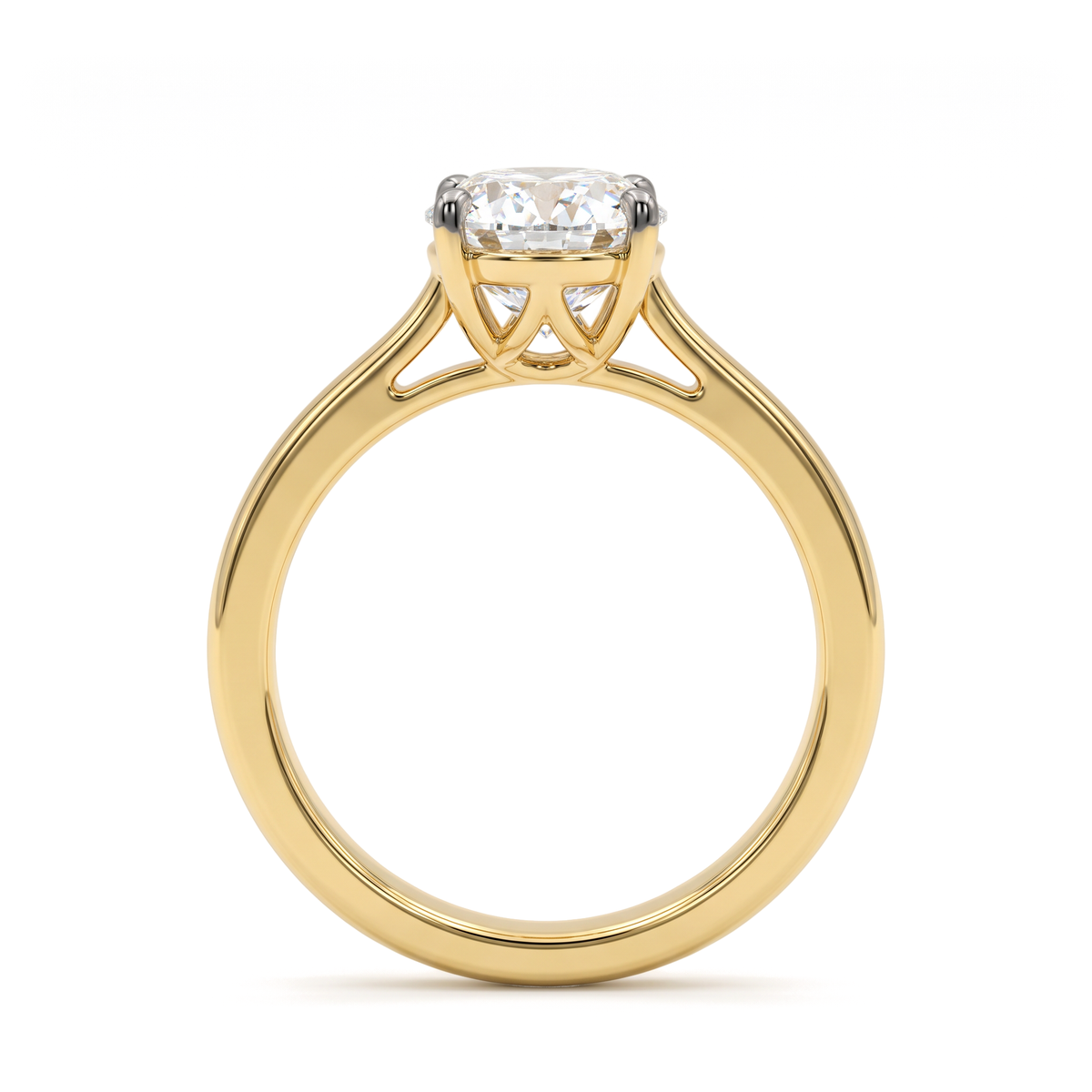 Split Shoulder Oval Solitaire Ring