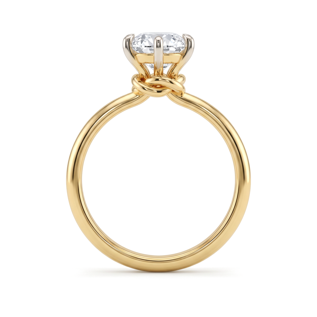 Twisted Collar Round Solitaire Ring