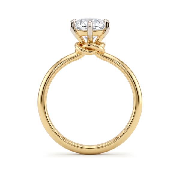 Twisted Collar Round Solitaire Ring