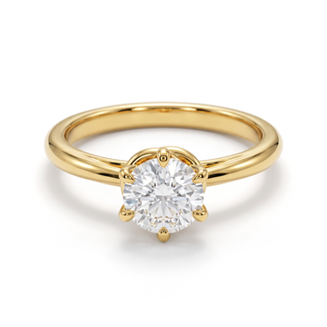 Twisted Collar Round Solitaire Ring