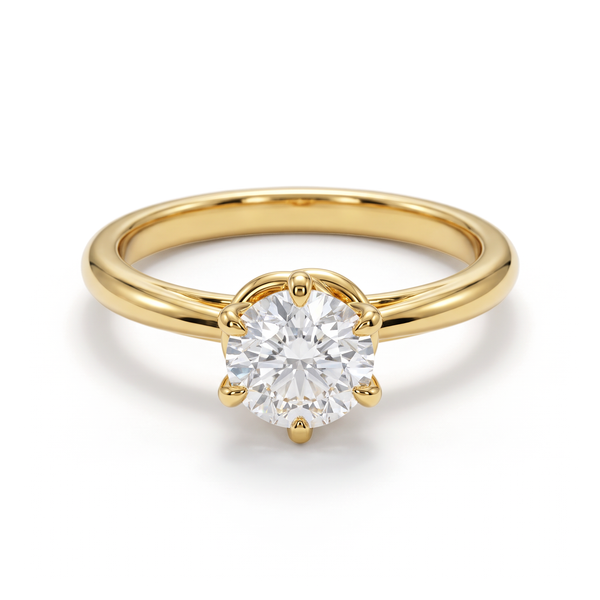 Twisted Collar Round Solitaire Ring
