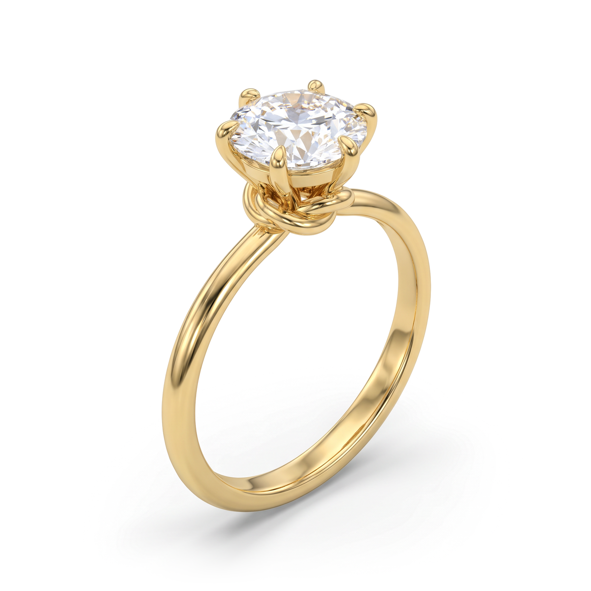Twisted Collar Round Solitaire Ring