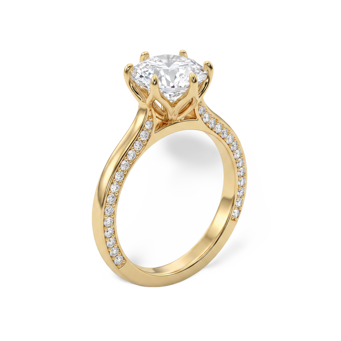 Minimalist Round Solitaire Lab Grown Diamond Ring