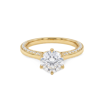 Minimalist Round Solitaire Lab Grown Diamond Ring