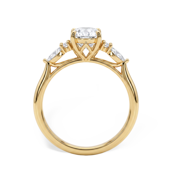 Oval Solitaire Marquise Accent Lab Grown Diamond