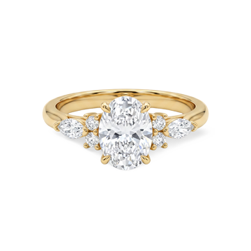 Oval Solitaire Marquise Accent Lab Grown Diamond