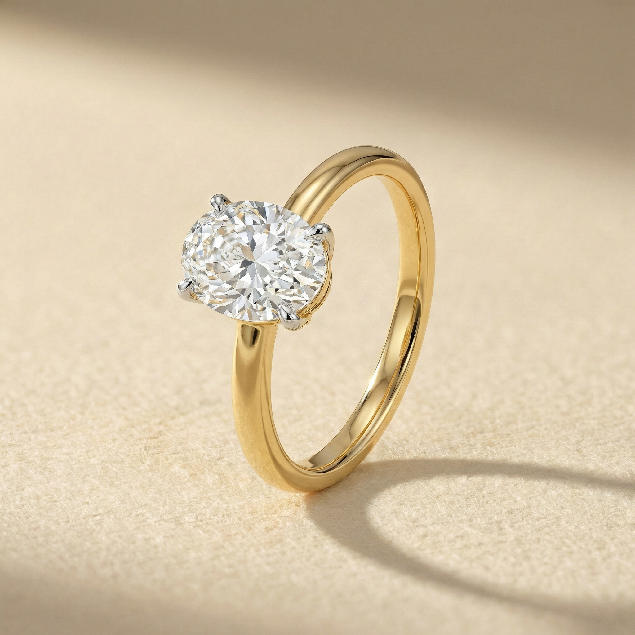 Elongated Cushion Solitaire Lab Grown Diamond Ring