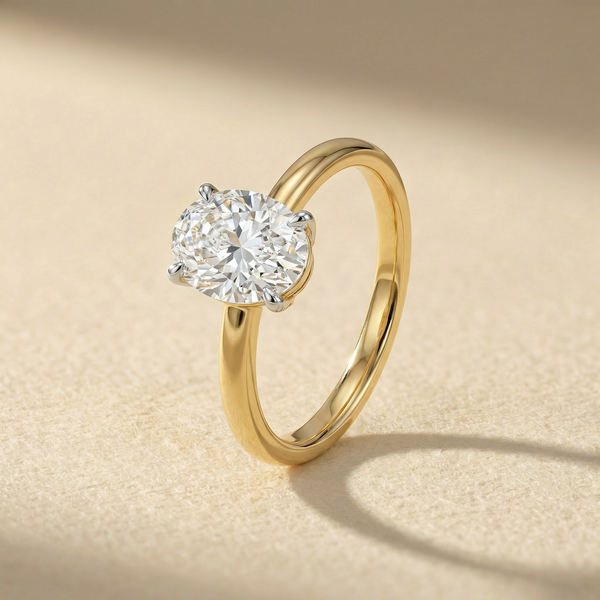 Elongated Cushion Solitaire Lab Grown Diamond Ring