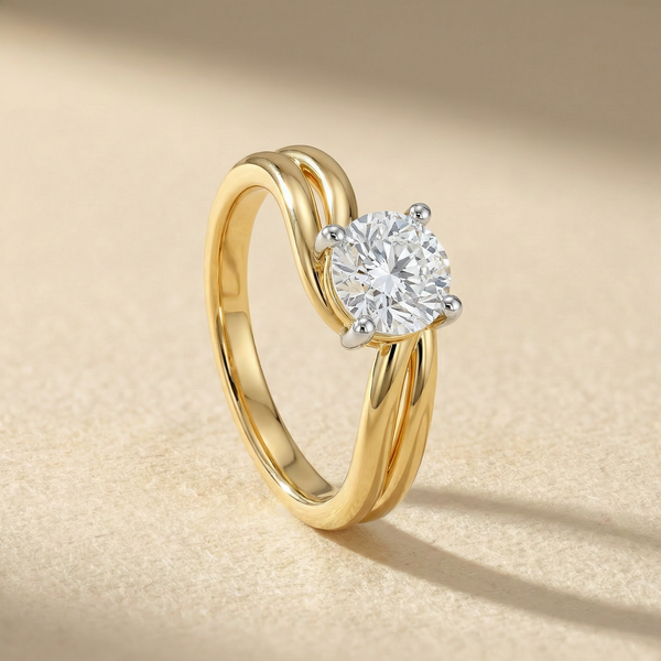 Intertwined Band Solitaire Lab Grown Diamond Ring