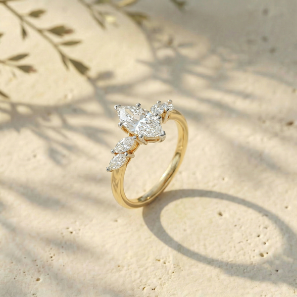 Marquise Three Stone Lab Grown Diamond Ring