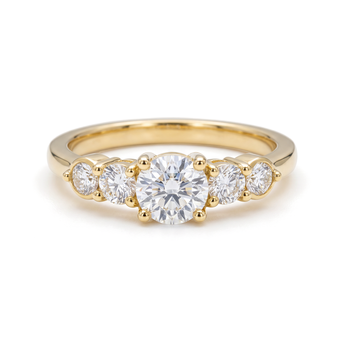 Graduated Five-Stone Round Diamond Ring