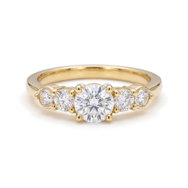 Graduated Five-Stone Round Diamond Ring