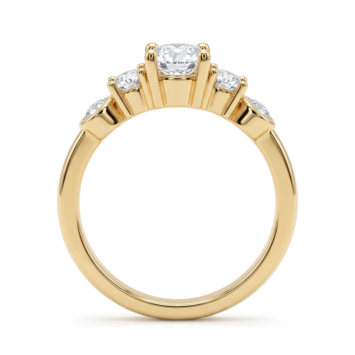 Graduated Five-Stone Round Diamond Ring