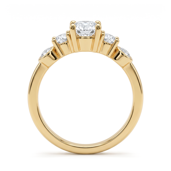 Graduated Five-Stone Round Diamond Ring