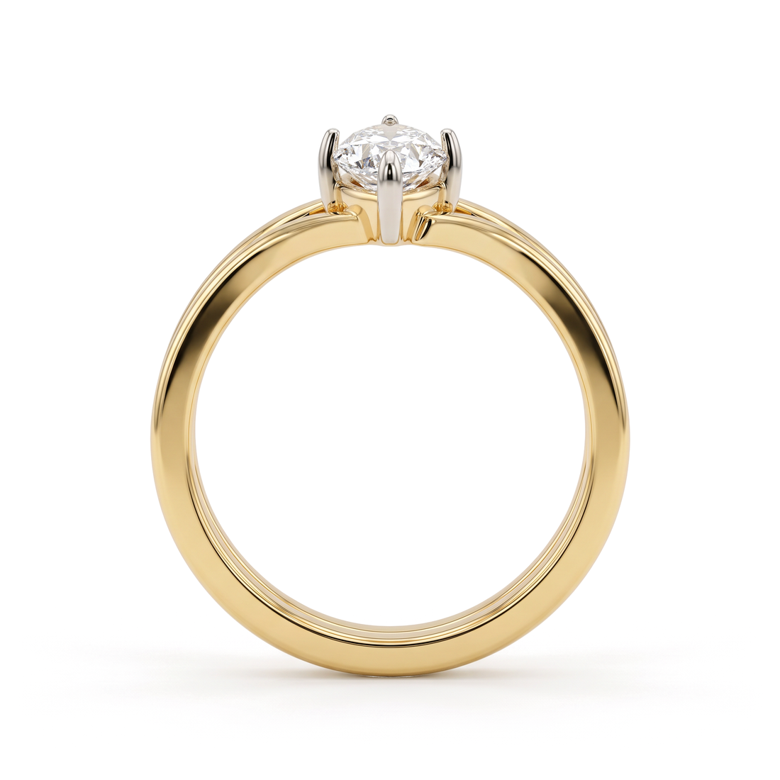 Double Chevron Marquise Diamond Ring