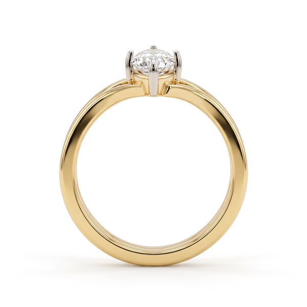 Double Chevron Marquise Diamond Ring