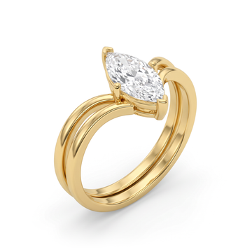 Double Chevron Marquise Diamond Ring