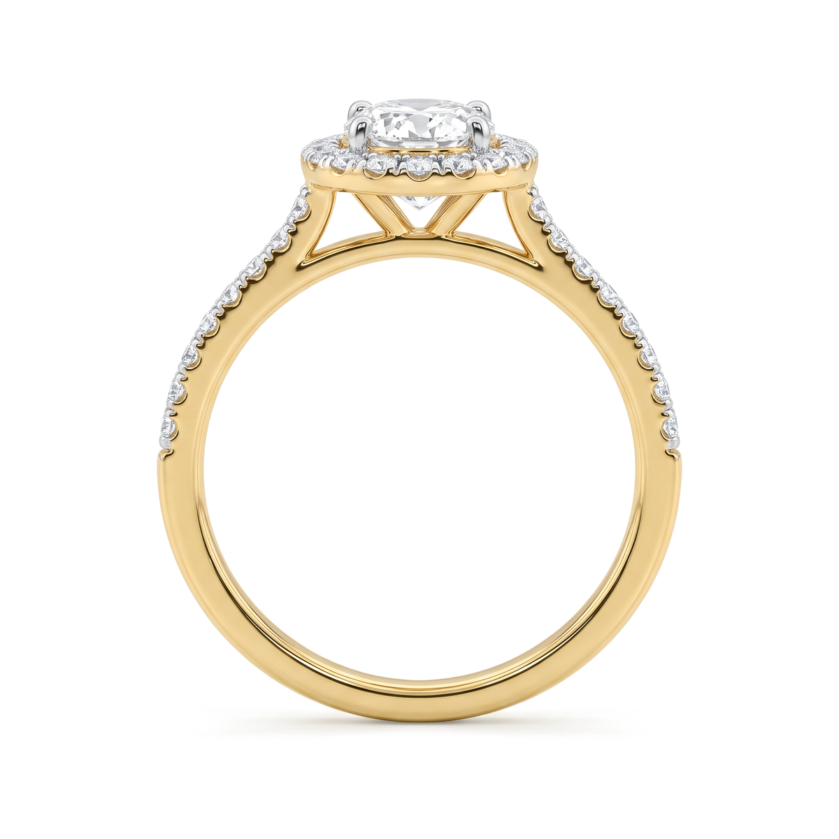 Oval Halo Pavé Diamond Ring