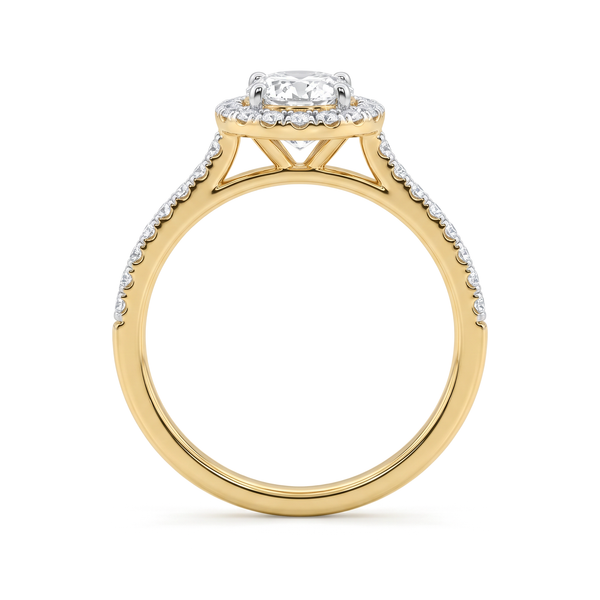 Oval Halo Pavé Diamond Ring