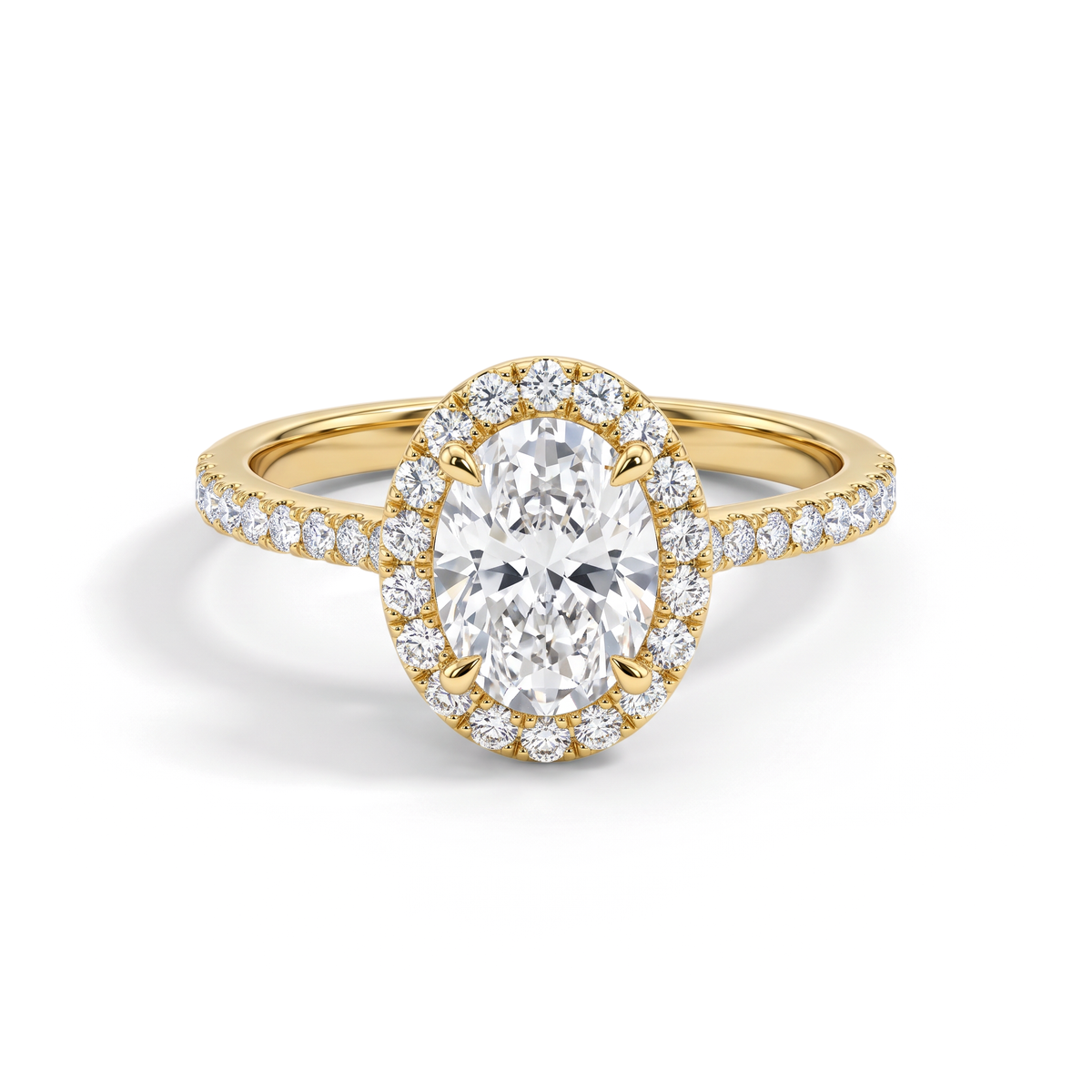 Oval Halo Pavé Diamond Ring