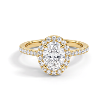 Oval Halo Pavé Diamond Ring