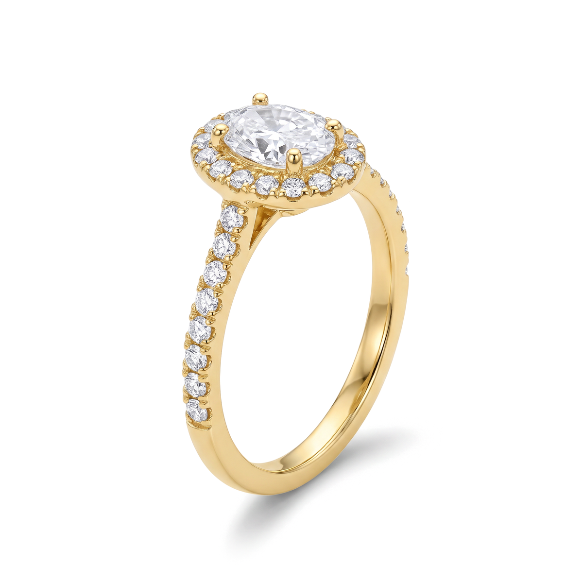 Oval Halo Pavé Diamond Ring