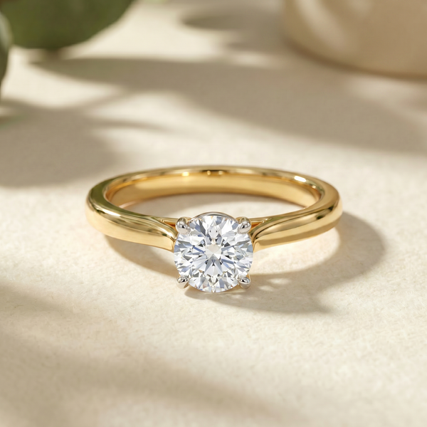 Minimal Round Solitaire Lab Grown Diamond Ring
