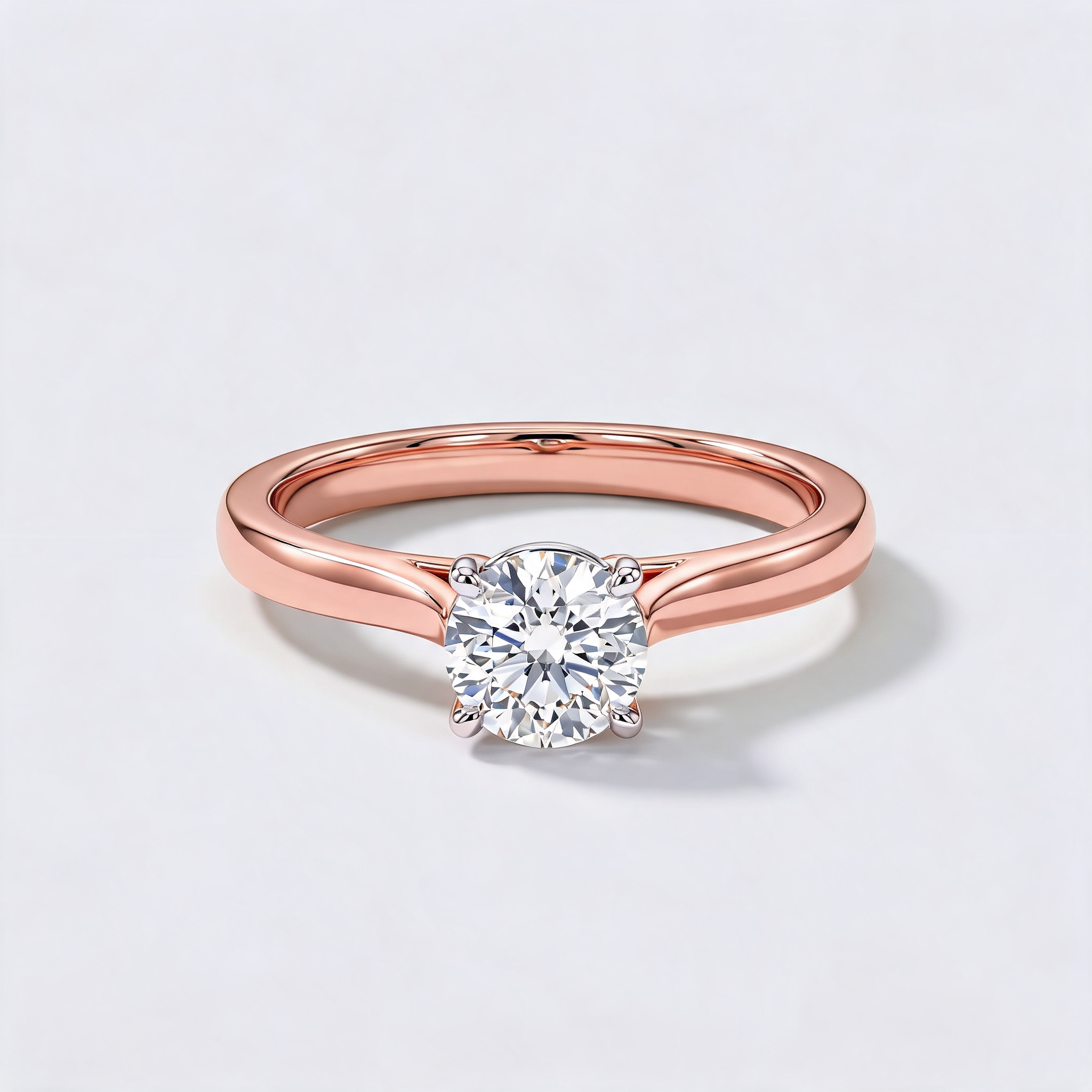 Minimal Round Solitaire Lab Grown Diamond Ring