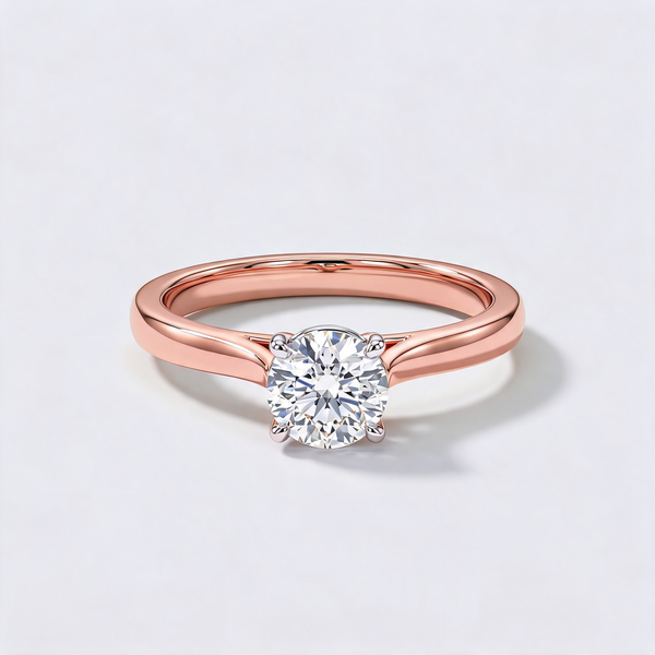 Minimal Round Solitaire Lab Grown Diamond Ring