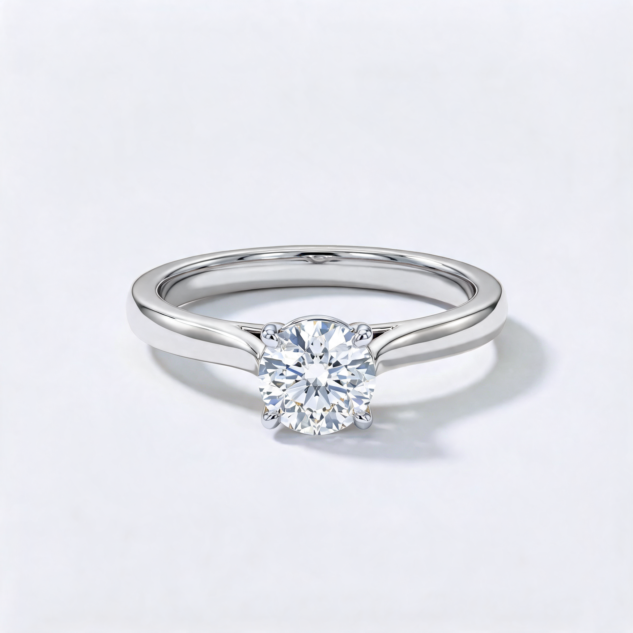 Minimal Round Solitaire Lab Grown Diamond Ring