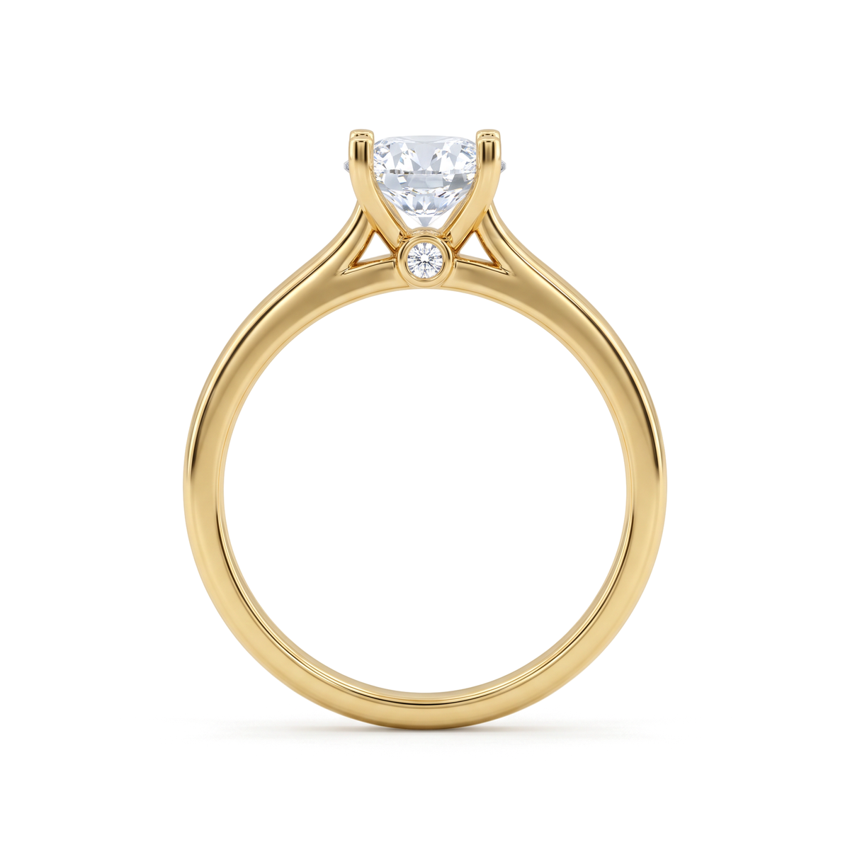 Cathedral Round Solitaire Ring