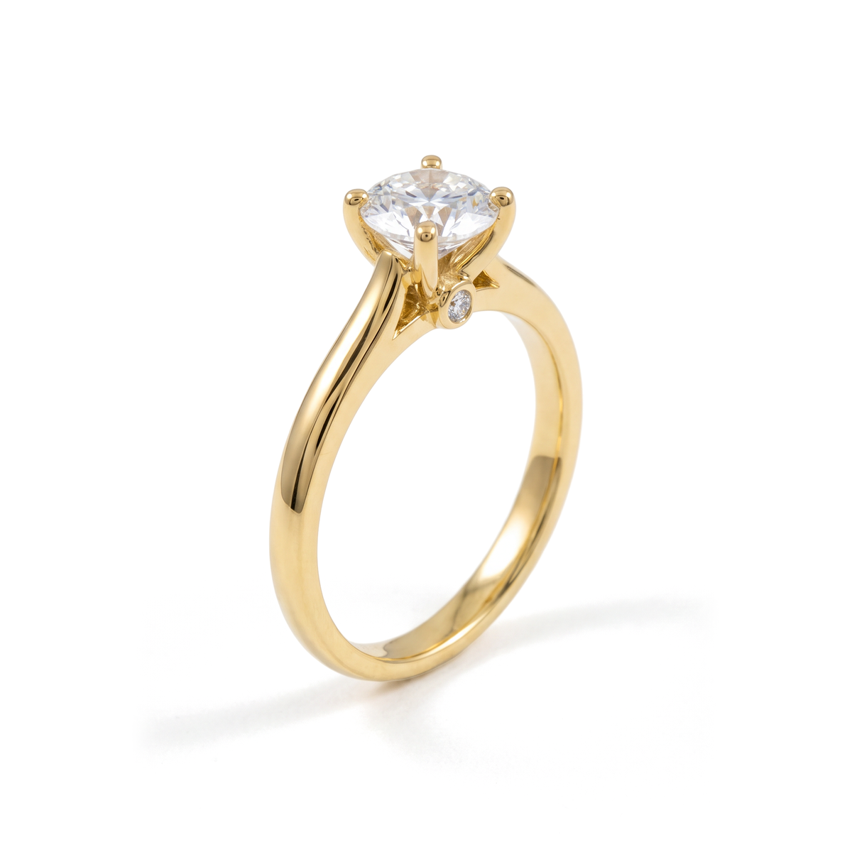 Cathedral Round Solitaire Ring