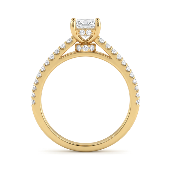 Split Shank Pavé Cathedral Princess Diamond Ring