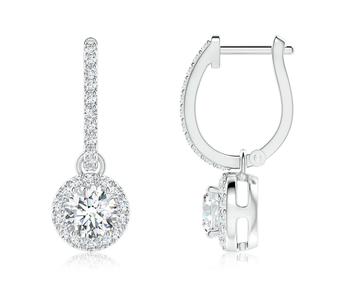 Halo Round Drop Earrings