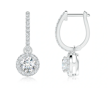 Halo Round Drop Earrings