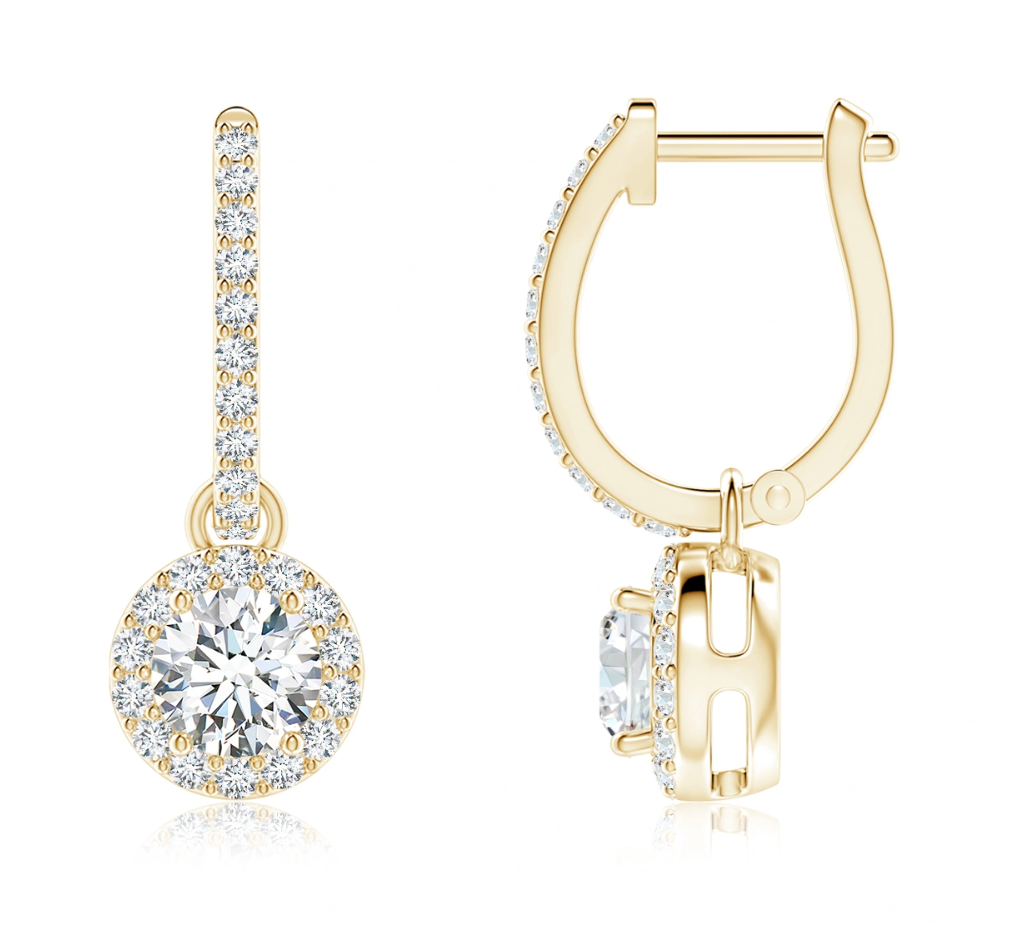 Halo Round Drop Earrings
