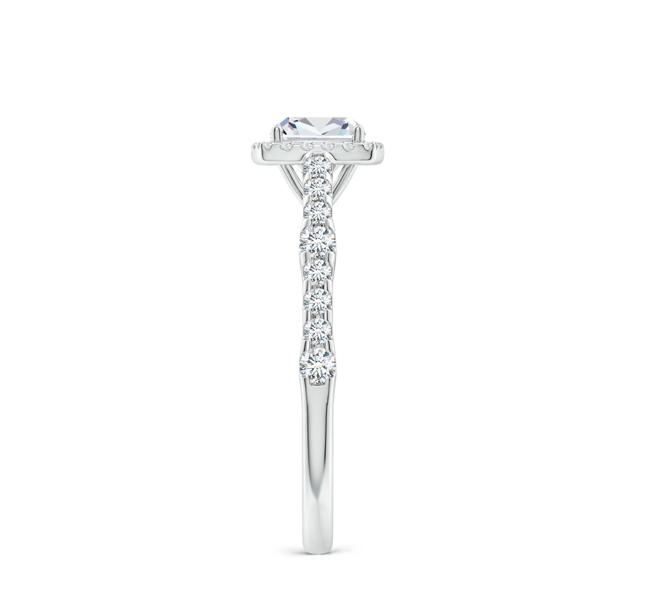 Square Halo Cushion Pave Ring