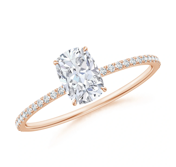 Thin Shank Cushion Hidden Halo