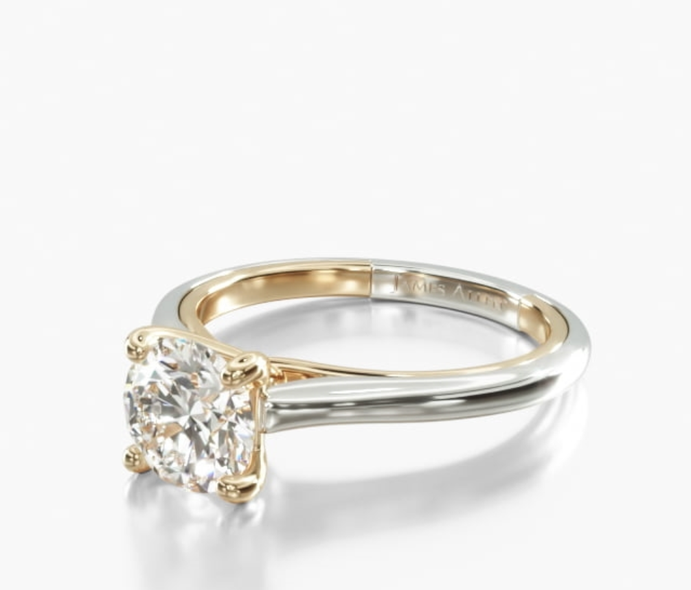 Dual Tone Classic Round Diamond Ring