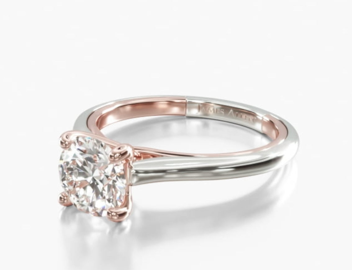 Dual Tone Classic Round Diamond Ring