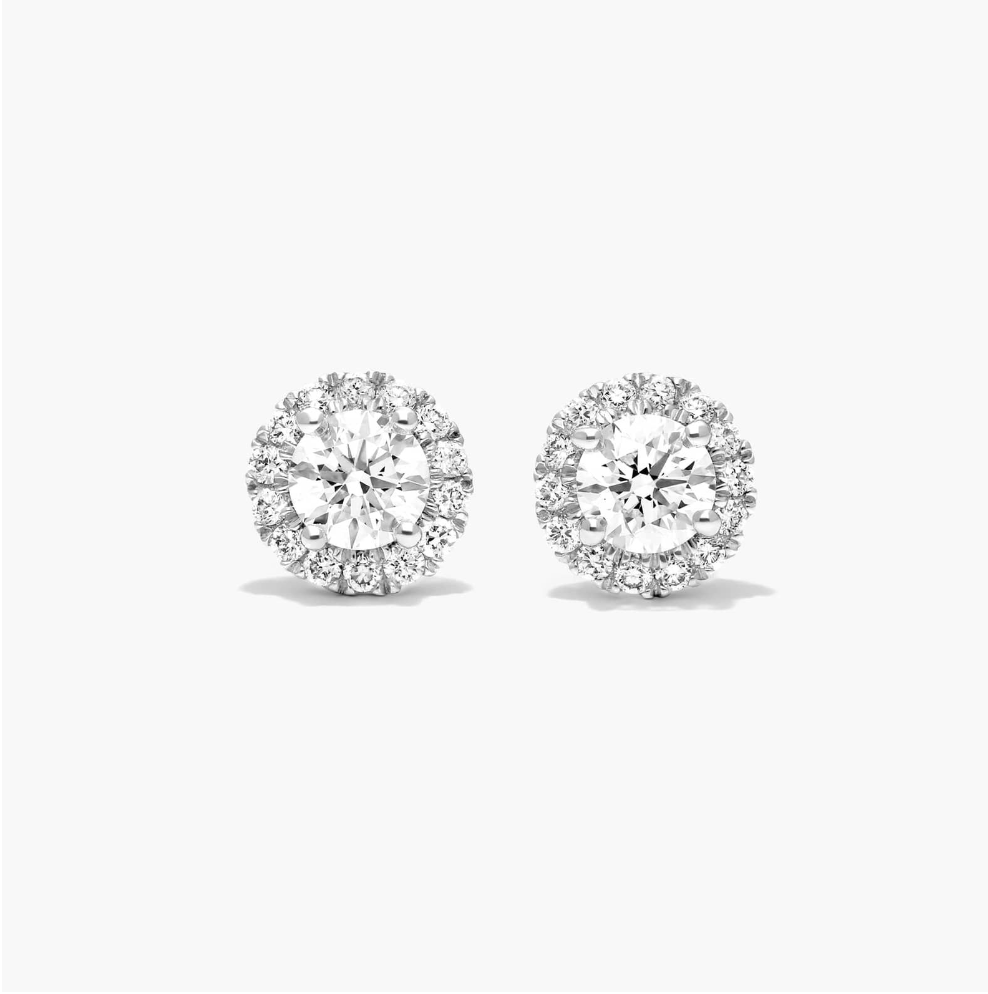 Classic Halo Round Diamond Studs