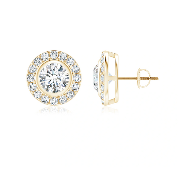 Aurelia Halo Diamond Stud Earrings