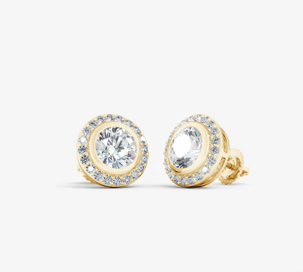 Aurelia Halo Diamond Stud Earrings