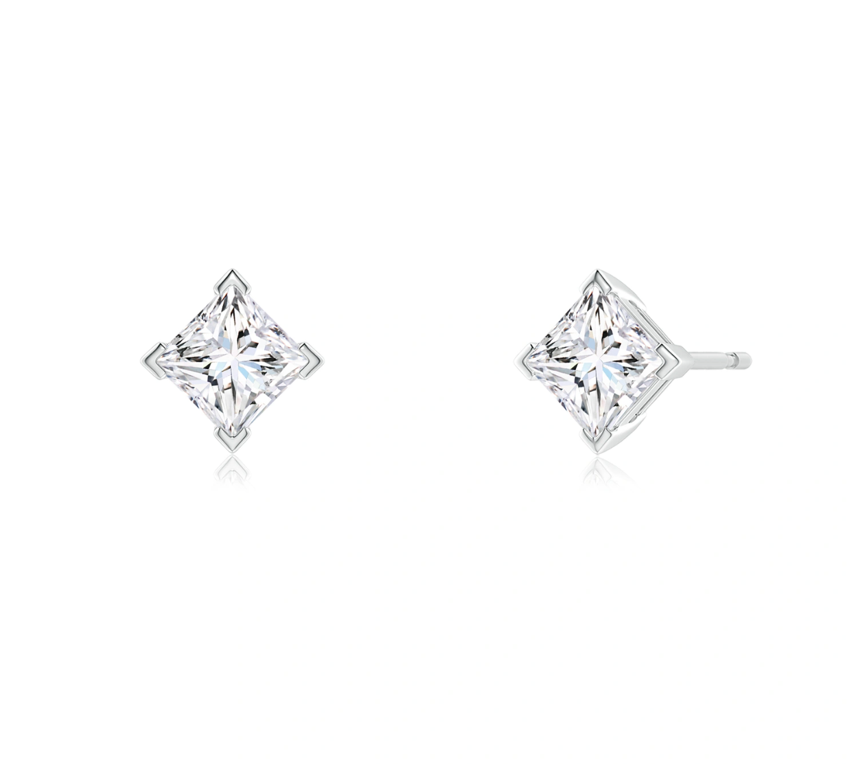 Princess-Cut Solitaire Studs