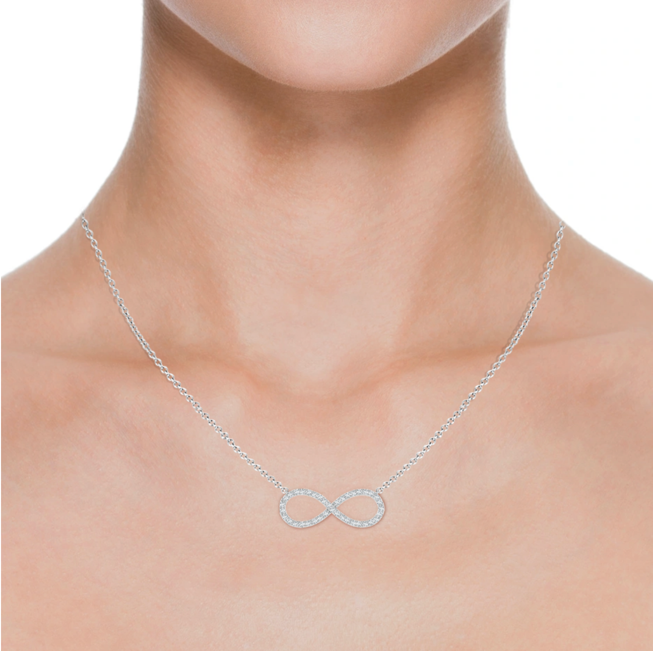 Diamond Infinity Pendant with Chain