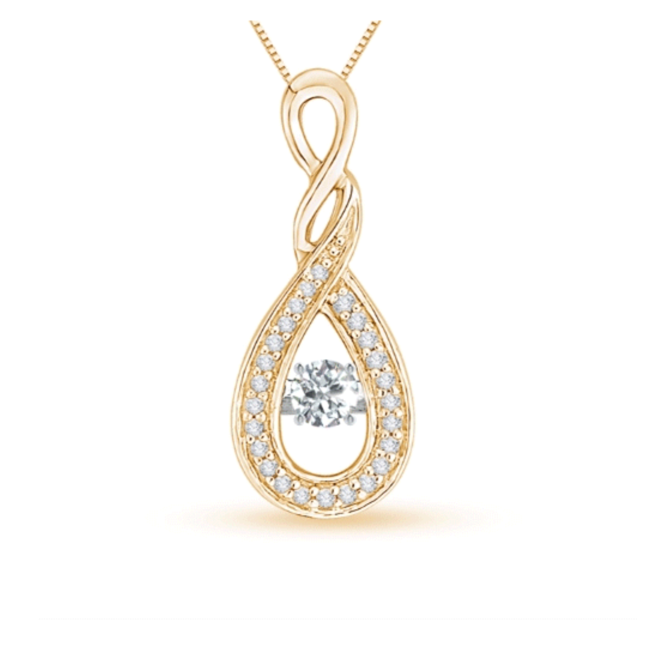 Rocking Diamond Infinity Loop Pendant with Chain