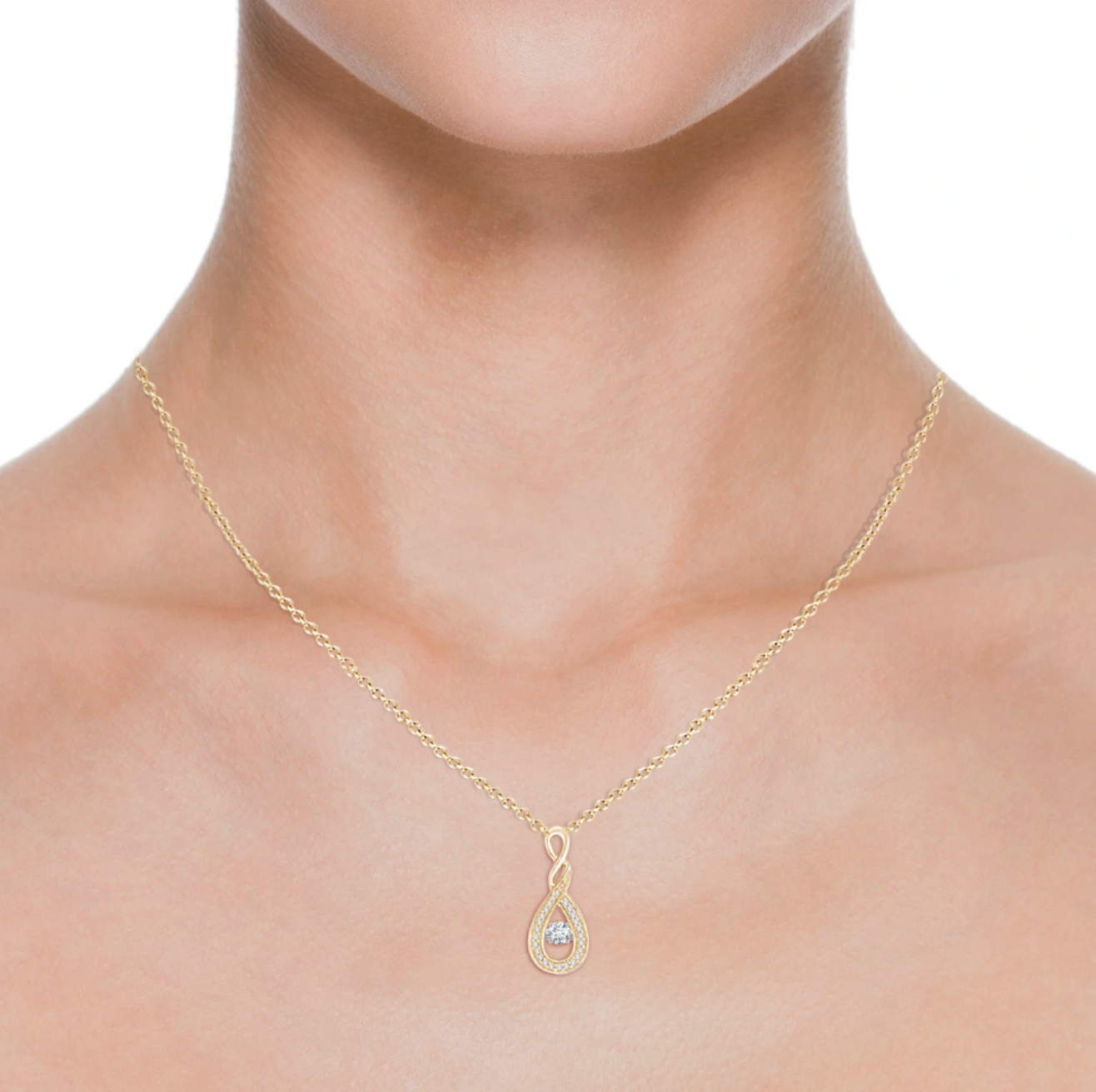 Rocking Diamond Infinity Pendant with Chain